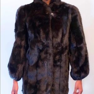 Womens Mid-Long Plush Fur Coat